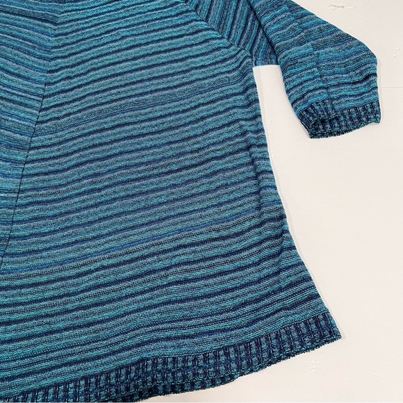Catherines Teal Blue Striped V Neck Lightweight  Sweater Size 4X - Picture 4 of 9